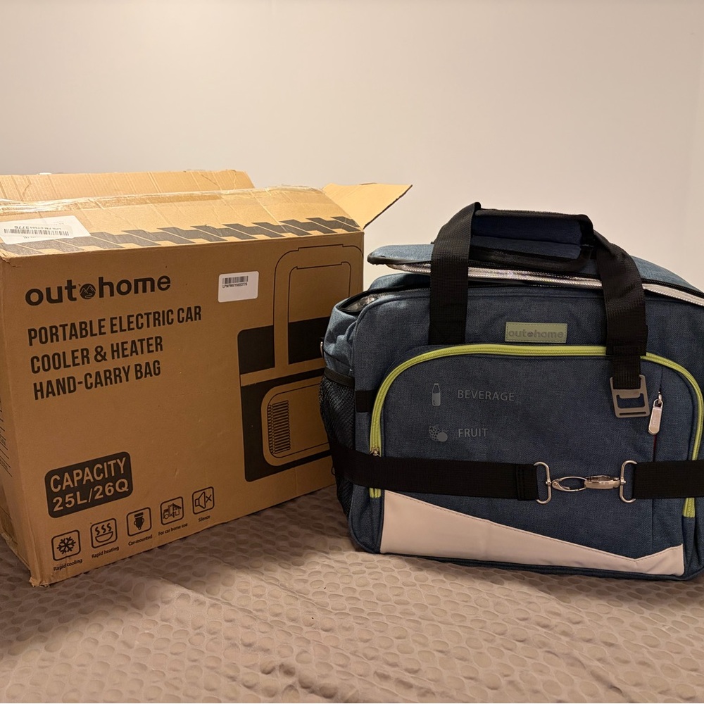 Portable Electric Car Cooler & Heater Hand-Carry Bag - Blue